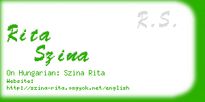 rita szina business card